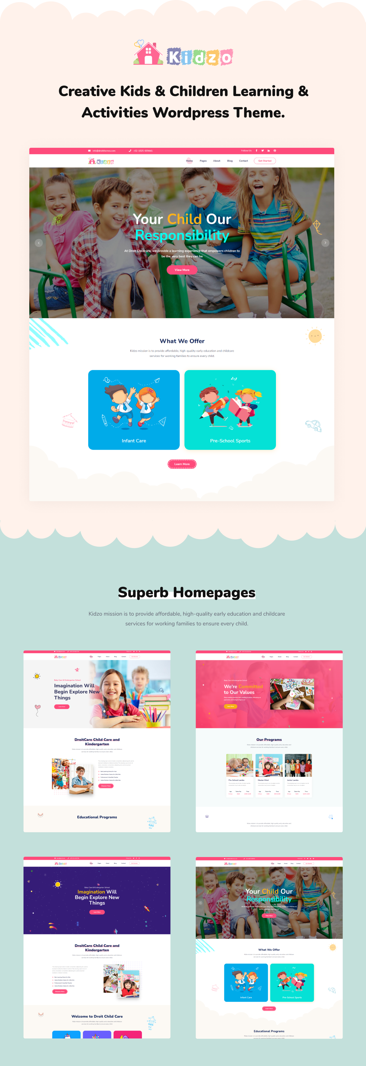 Home-Demo für das WordPress-Thema für Kinder