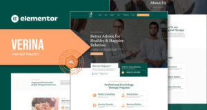 Verina – Elementor Template Kit für psychische Gesundheit