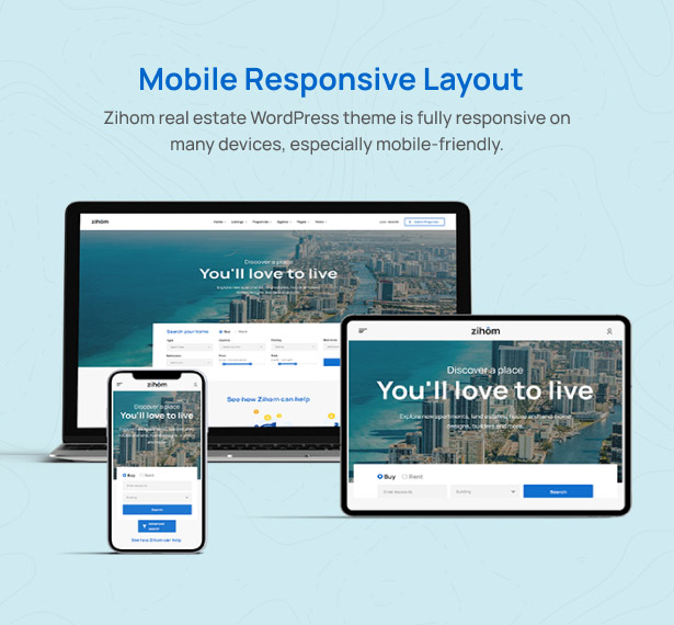 Zihom Real Estate WordPress Theme Responsiv