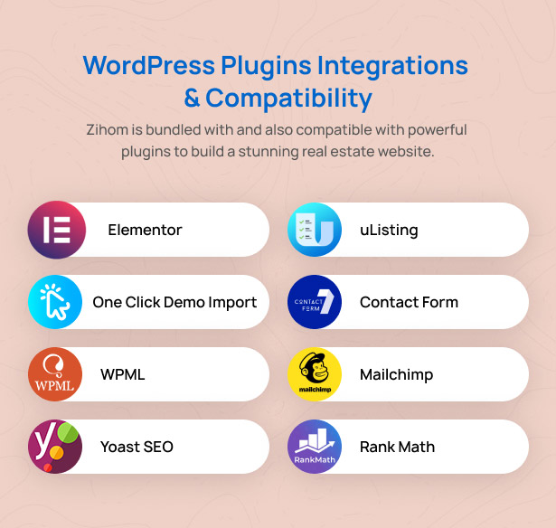 Zihom Real Estate WordPress Theme-Plugins
