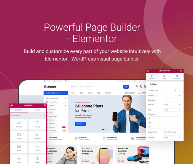 digitaz - Elektronikgeschäft WordPress Theme Elementor