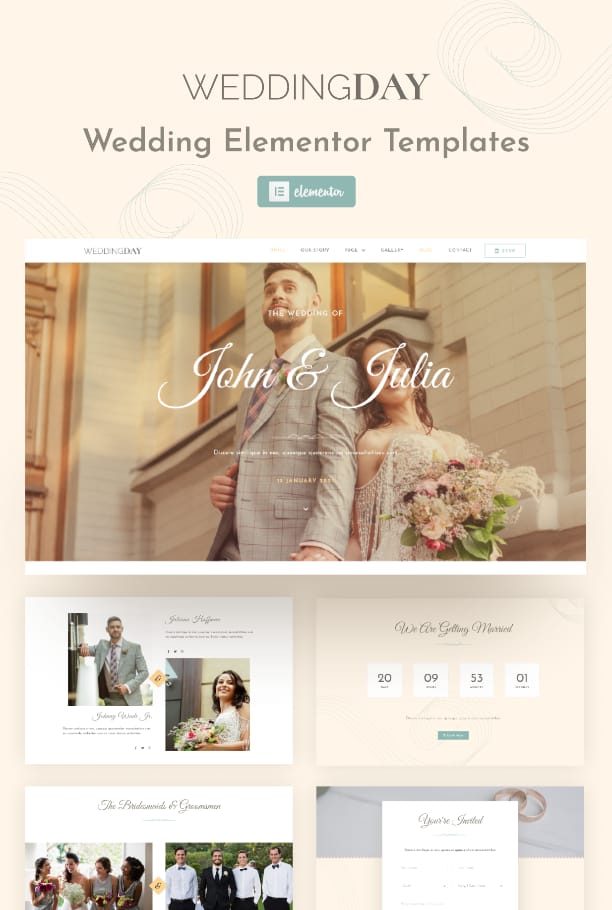 WeddingDay Elementor-Vorlage