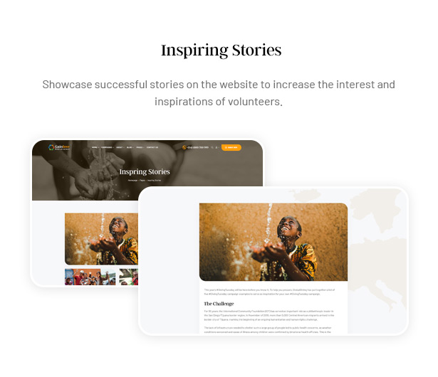Gainlove Nonprofit WordPress Theme - Inspiring Stories to Volunteers Donors