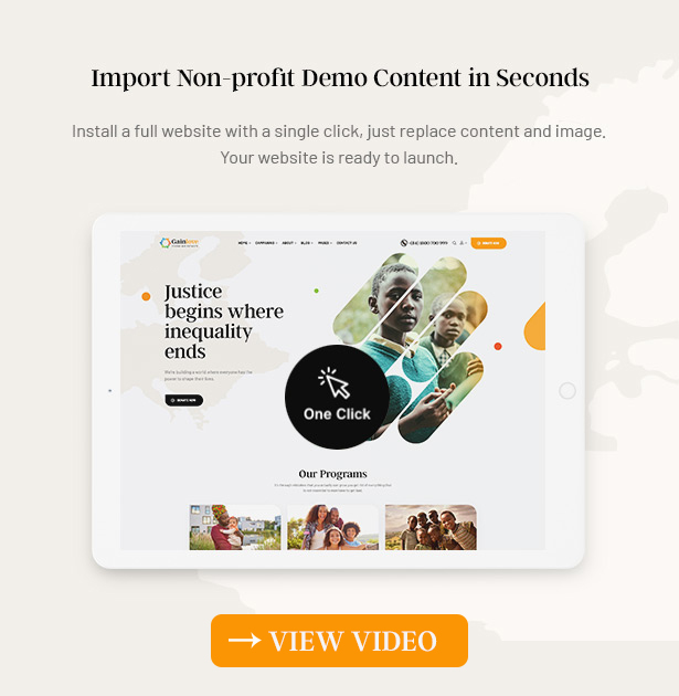 Gainlove Nonprofit WordPress Theme - WordPress 1 Click