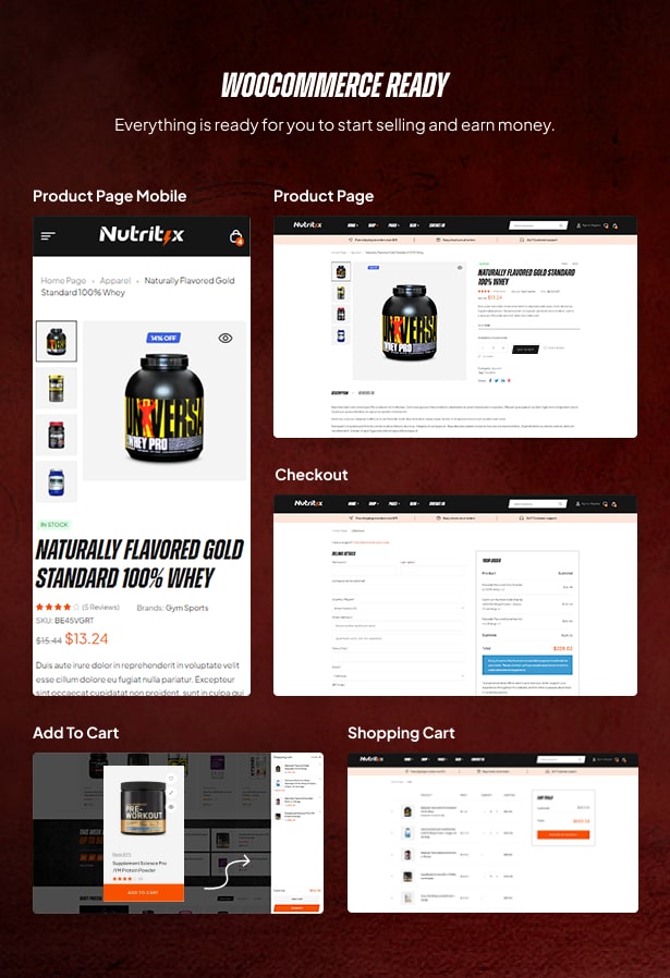 Nutritix - Nahrungsergänzungsmittel WooCommerce Theme eCommerce