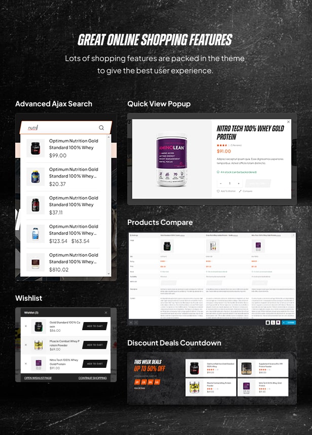 Nutritix - Nahrungsergänzungsmittel WooCommerce Theme Einkaufsfunktionen
