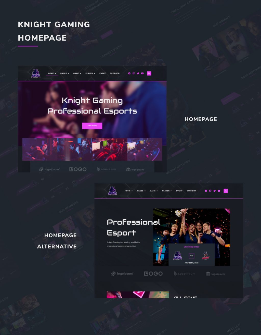 Ritter |  eSports & Gaming Elementor Template-Kit - 1