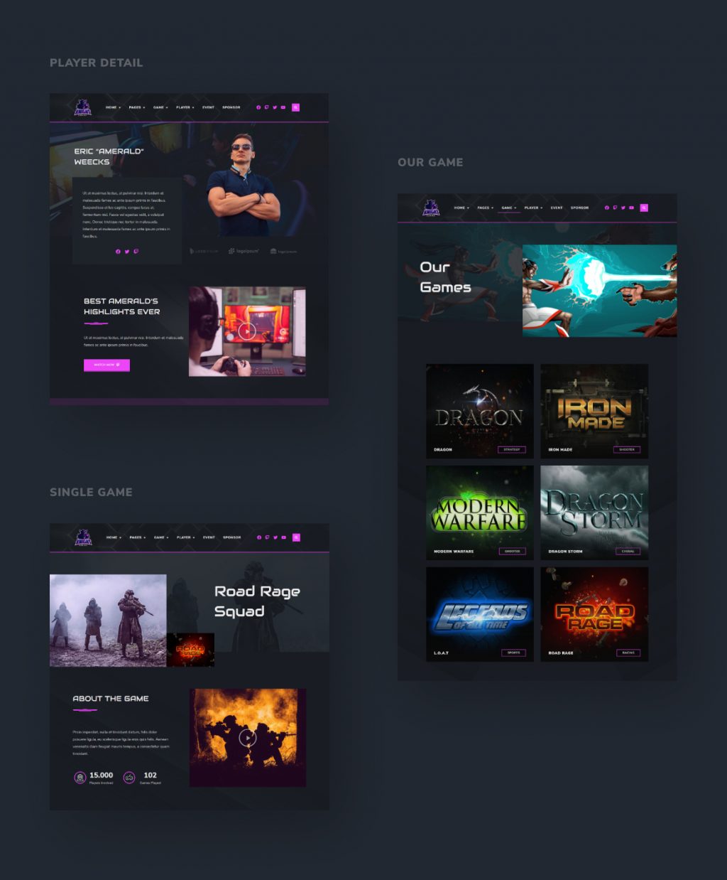 Ritter |  eSports & Gaming Elementor-Vorlagenkit - 3
