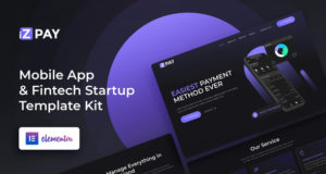 iZPAY – Mobile App & Fintech Startup Elementor Template Kit