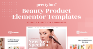 Prettybox – Shop für Kosmetik- und Schönheitsprodukte Elementor Template Kit