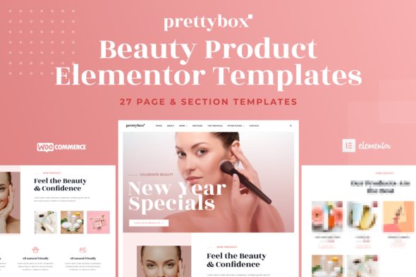 Prettybox – Shop für Kosmetik- und Schönheitsprodukte Elementor Template Kit