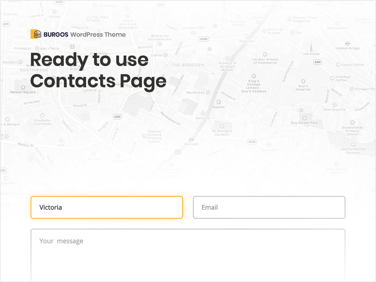 Gebrauchsfertige Kontaktseite
