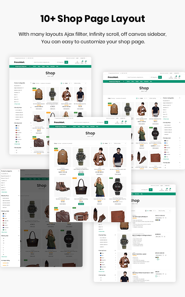 Layouts der PressMart Shop-Seiten