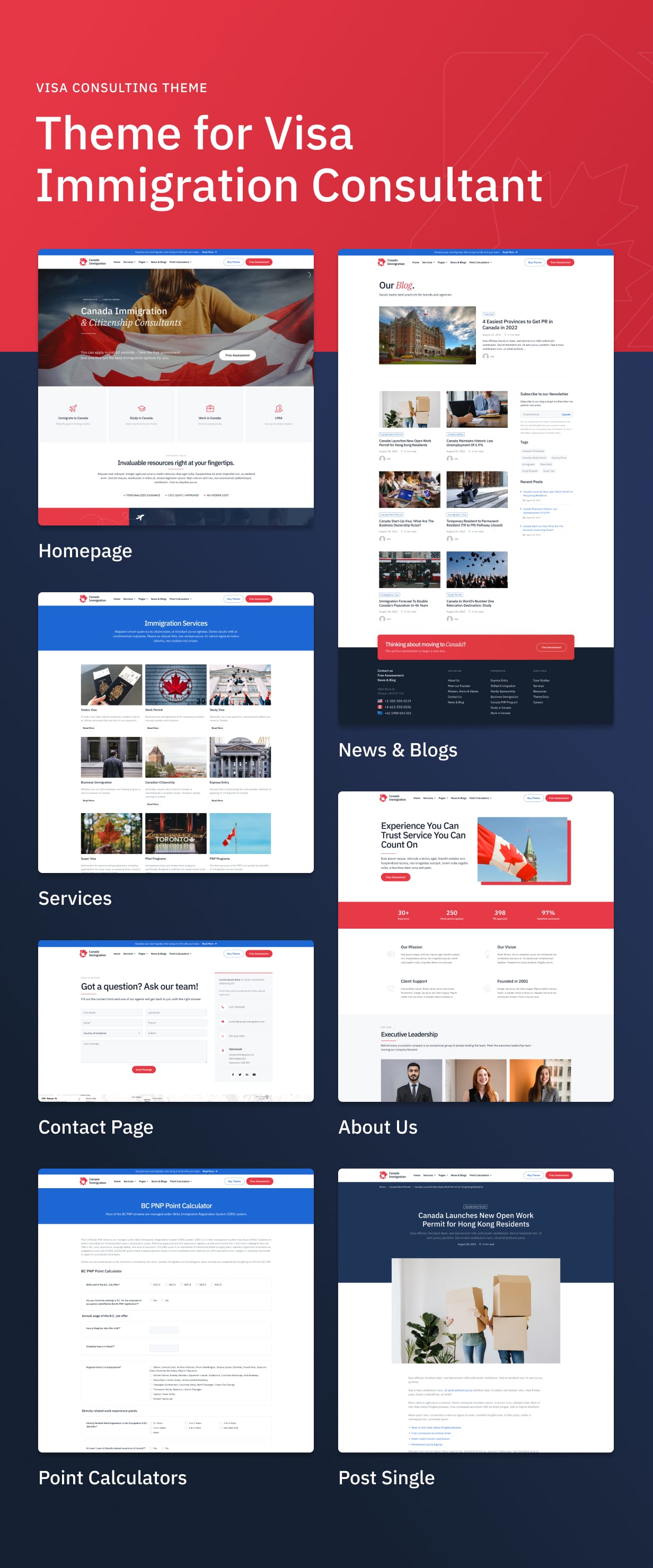 Kanada Einwanderung WordPress-Theme