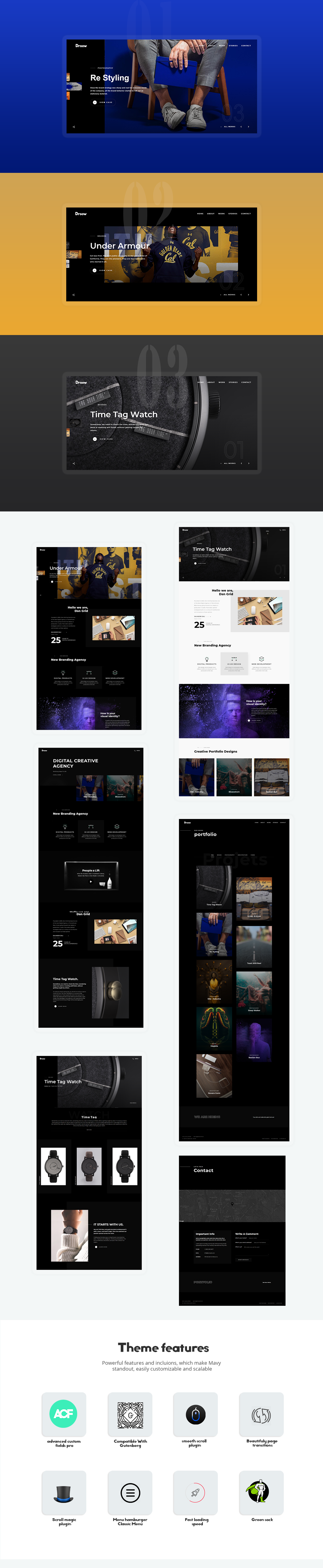 Droow – Ajax-Portfolio-WordPress-Theme – 1