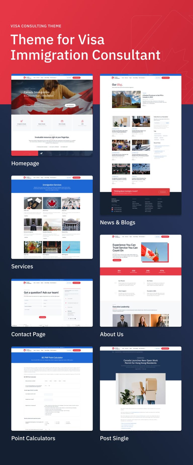 Vancouver – Einwanderungs-WordPress-Thema für Kanada