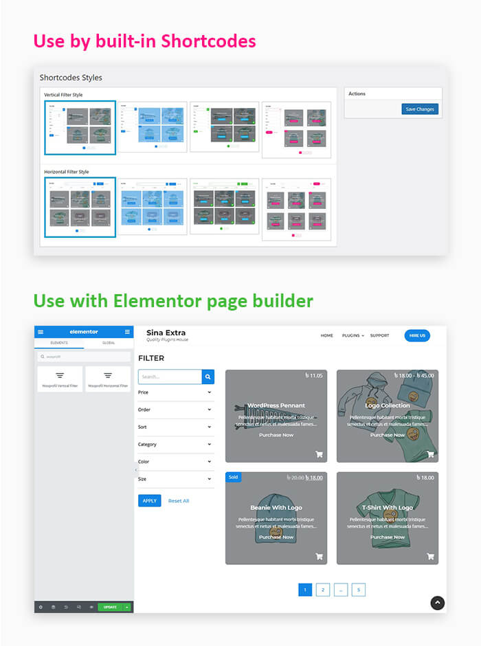 Produktfilter WordPress-Plugin