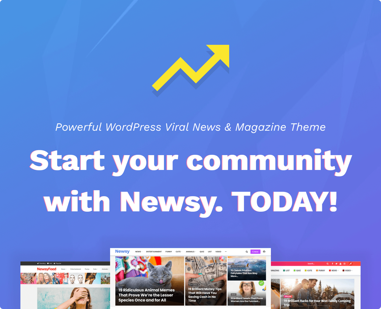 Starten Sie Ihre Community mit Newsy.  HEUTE!