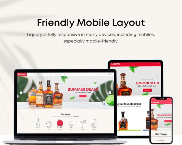 Liquor Drink Wine WordPress Theme - Freundliches Handy