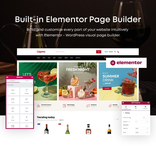 Liquor Drink Wine WordPress Theme Elementor Page Builder