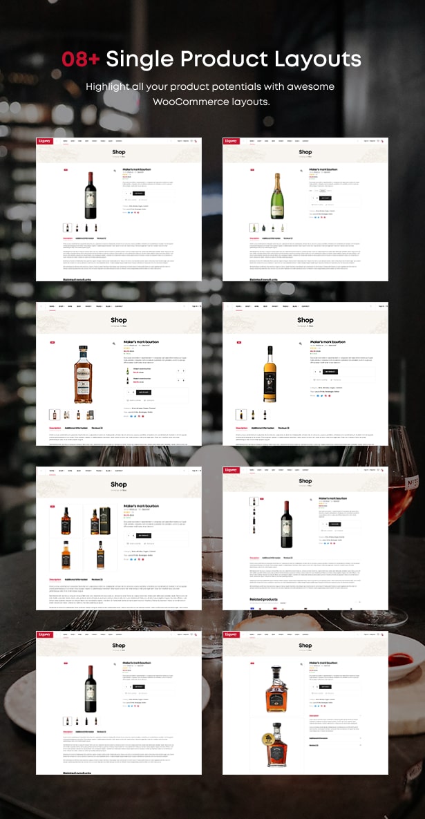 Liquor Drink Wine WordPress Theme Produktseite