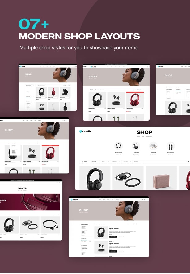 Audib - Audio Store WooCommerce Theme Shop-Layouts