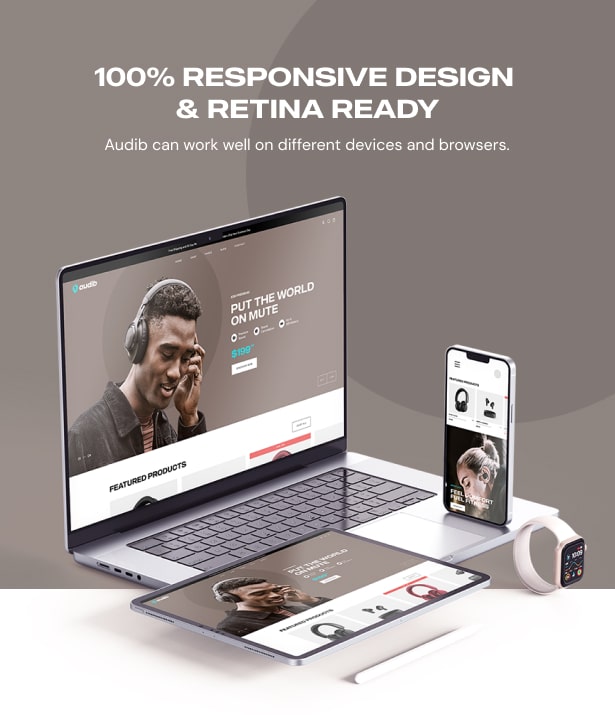 Audib - Audio Store WooCommerce Theme Responsive Design & Retina Ready