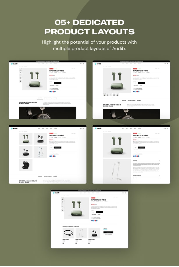 Audib - Audio Store WooCommerce Theme Produktlayouts