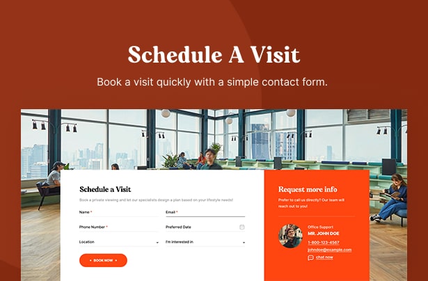 BeHub – Coworking Space WordPress Theme Planen Sie einen Besuch