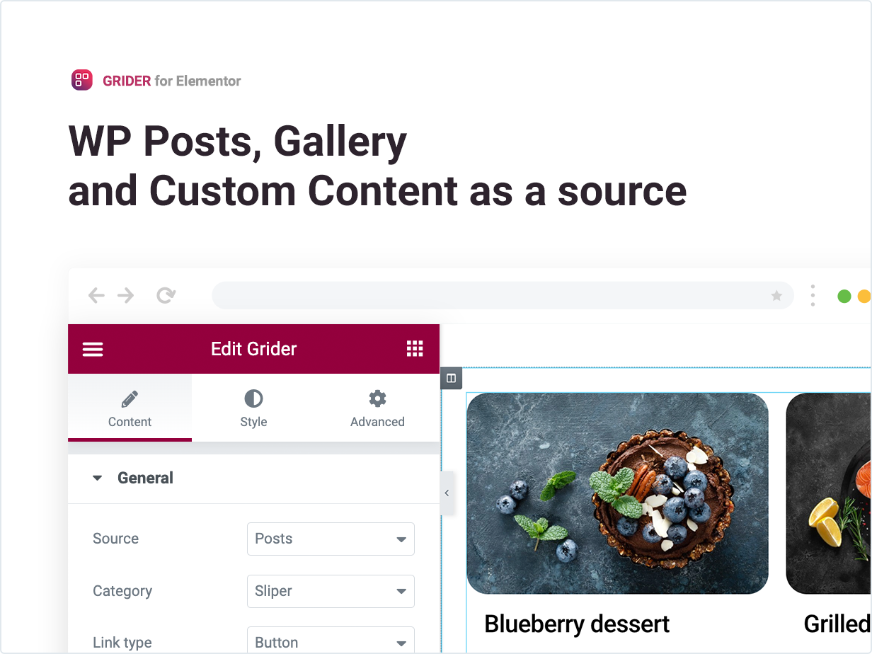 WP Posts, Gallery und Custom Content als Quelle