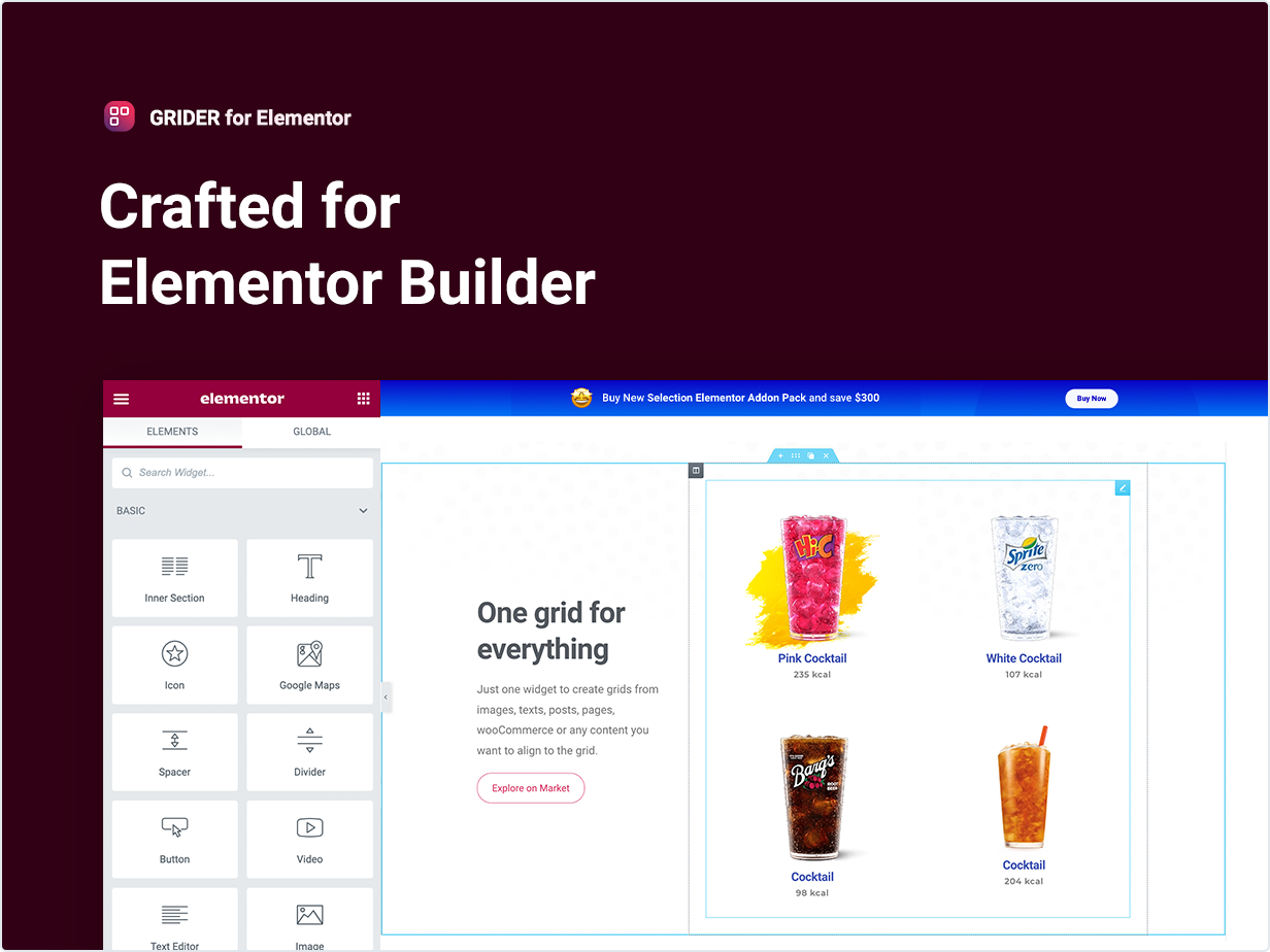 Hergestellt für Elementor Builder