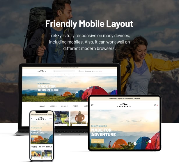 Trekky Outdoor Gear WooCommerce Theme responsiv