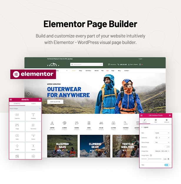 Trekky Outdoor Gear WooCommerce Theme elementor