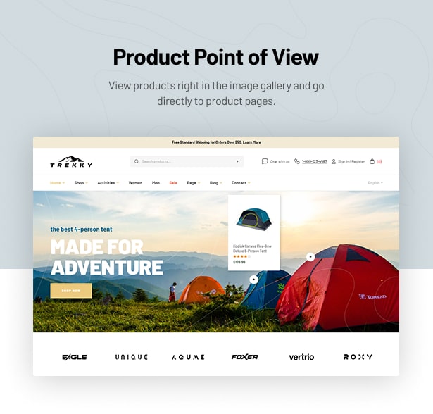 Trekky Outdoor Gear WooCommerce Theme Produktsicht