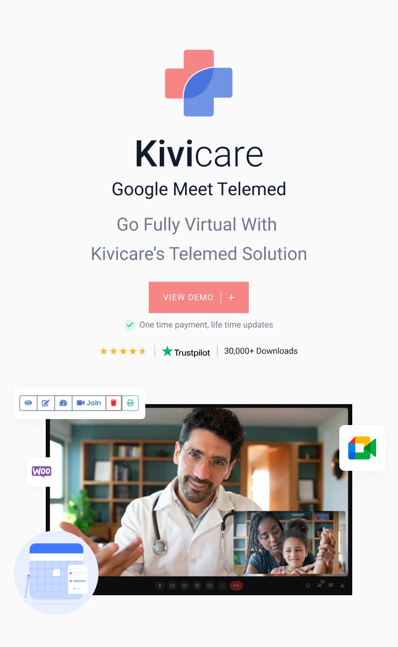 KiviCare - Google Meet Telemed und WooCommerce Payment Gateway (Add-on) - 2