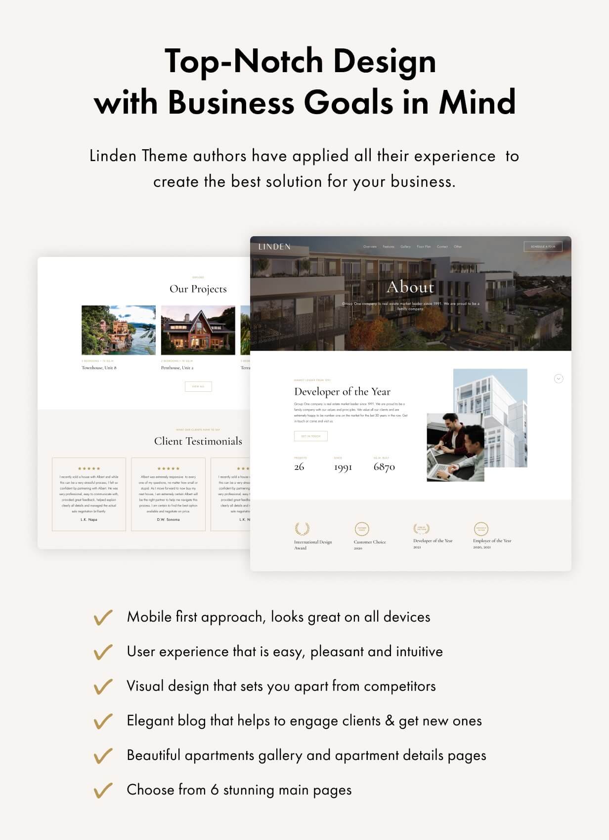 Linden WordPress Theme Präsentationsbild