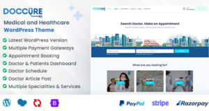 Doccure – On-Demand-Terminplaner für Medizin und Gesundheitswesen WordPress Template