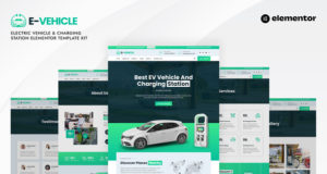 EVehicle – Elektrofahrzeug & Ladestation Elementor Template Kit