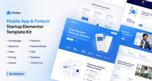 Fintex – Mobile App & Fintech Startup Elementor Template Kit