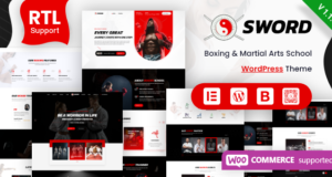 Schwert – Kampfsport Boxen WordPress Vorlage + RTL