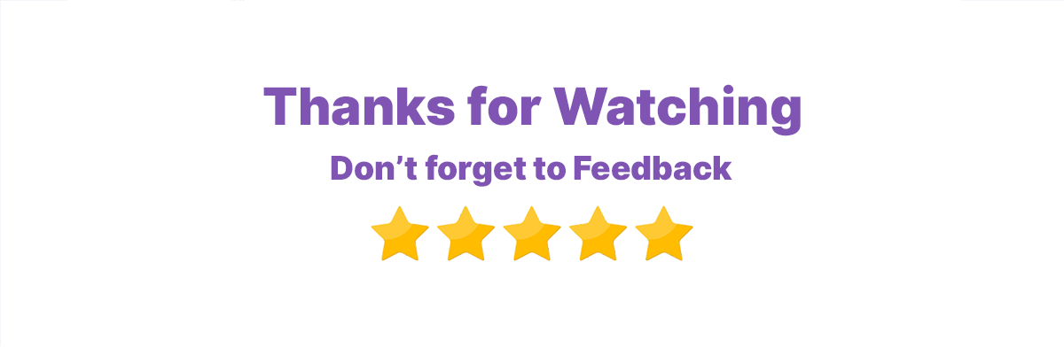 Danke fürs Zuschauen, Feedback nicht vergessen