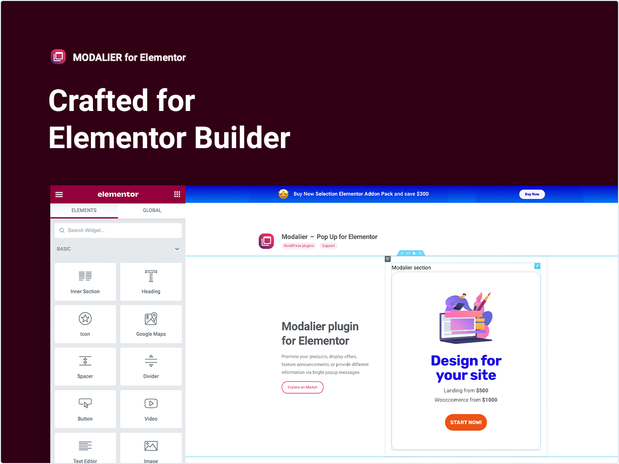 Hergestellt für Elementor Builder