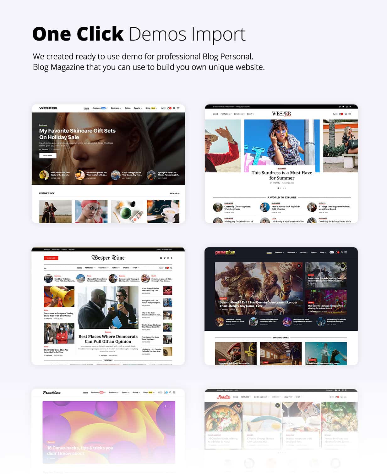 Wesper - WordPress-Theme für Blogs & Magazine - 2
