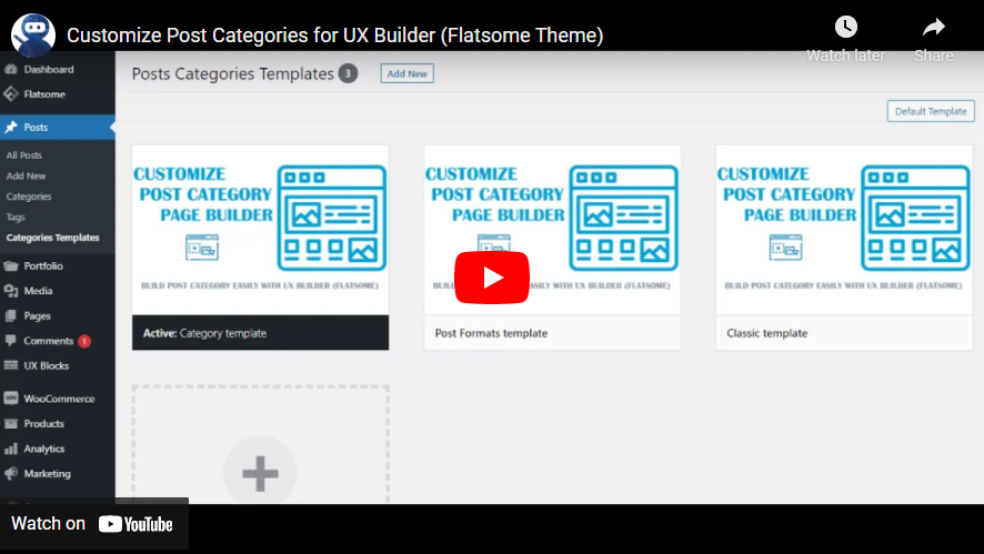 Post-Kategorien für UX Builder (Flatsome Theme) anpassen – 4