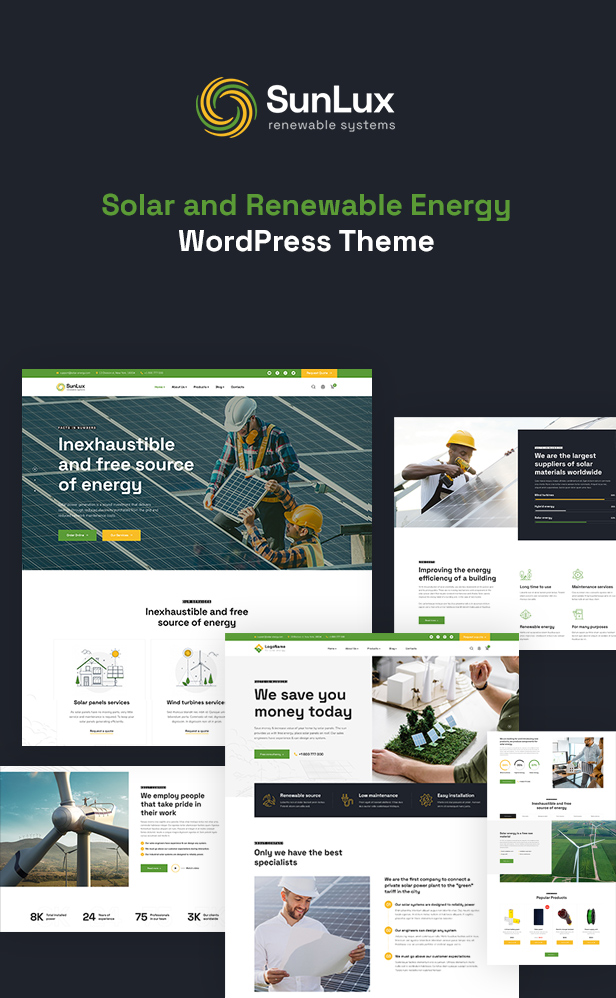 Sunlux – WordPress-Theme für Solarenergie und erneuerbare Energien – 4