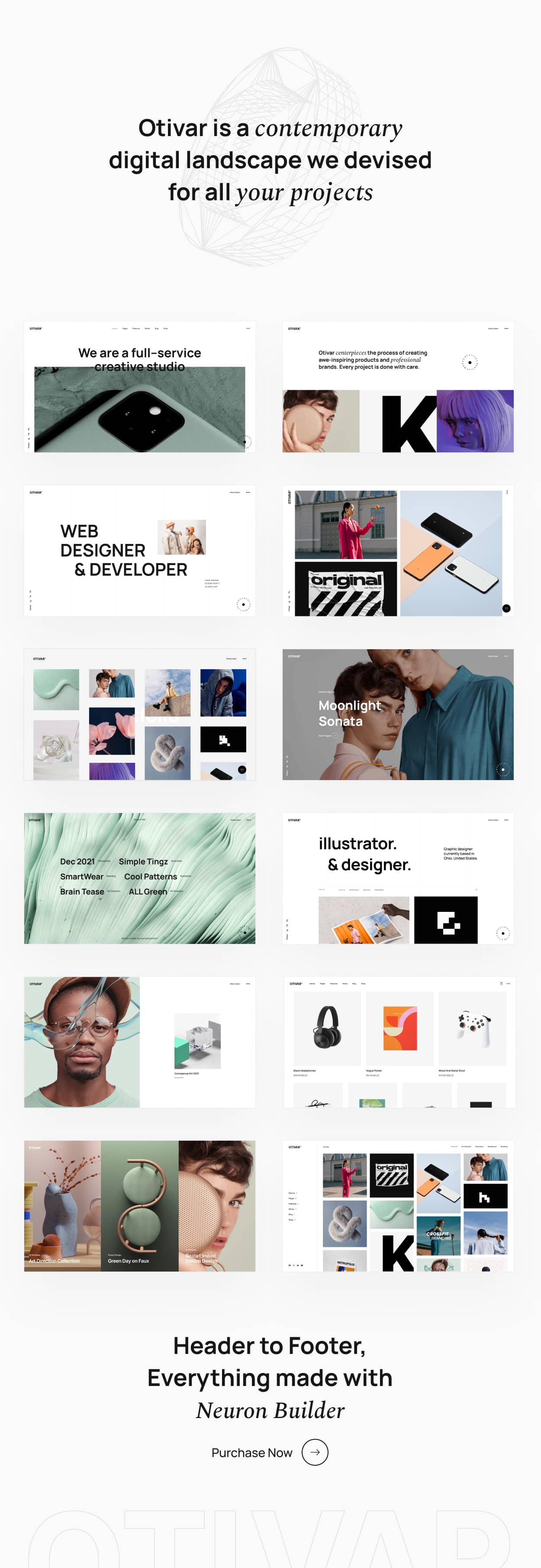 Otivar - Portfolio WordPress for Creatives