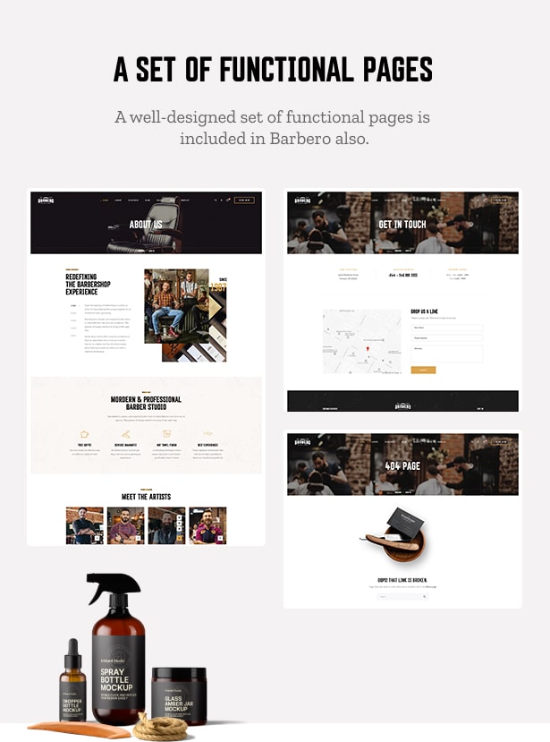 Barbero - Hair Salon & Barbershop WordPress Theme - Ein vorgefertigter Satz funktionaler Seiten