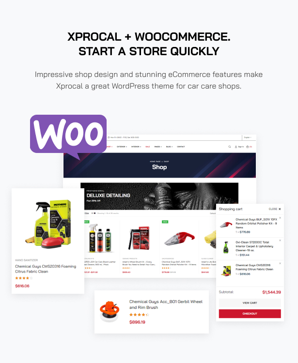 Xprocal - Autopflege-WooCommerce-Thema