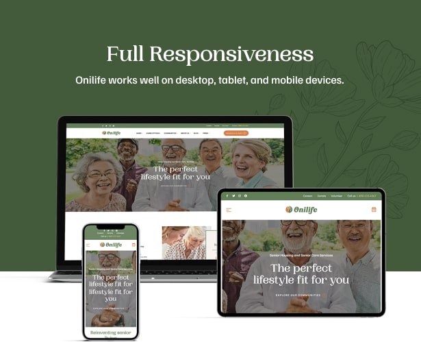 Onilife - Responsives Senior Living WordPress Theme