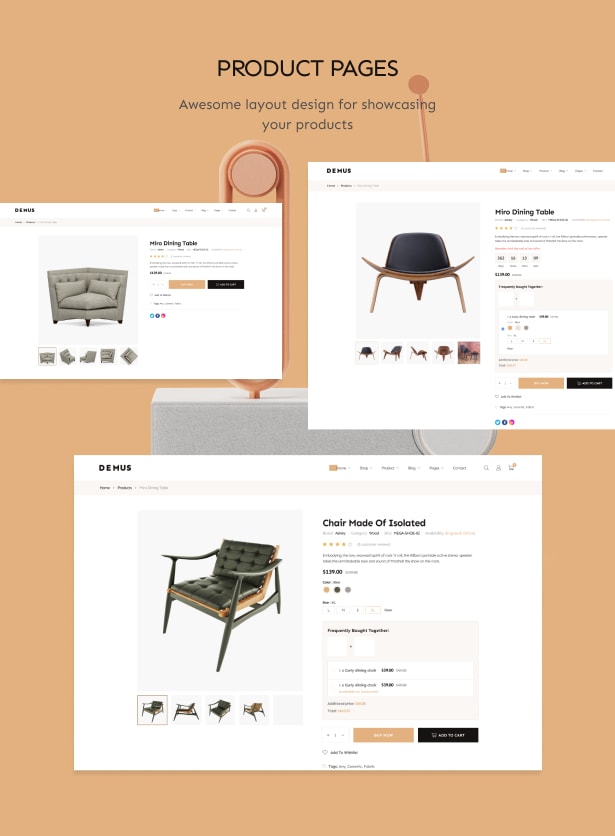 Demus - WooCommerce-Design für Möbel